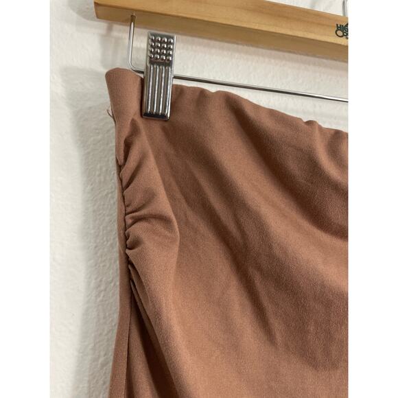 Heart & Hips Women's Strapless Bodycon Tube Maxi Dress Slit Tan Large - Picture 6 of 8